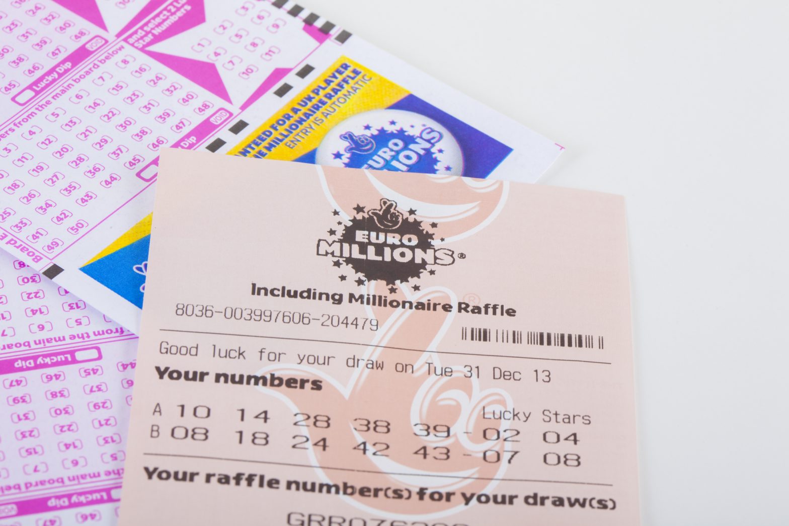 EuroMillions unclaimed lottery ticket
